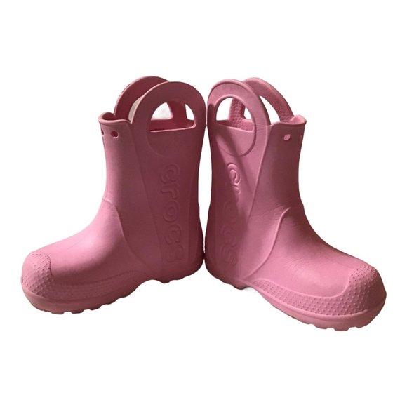 Crocs Toddler Girls Size 8 Pink Rainboots - Picture 6 of 8